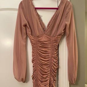 Beautiful pink dress with long sleeves